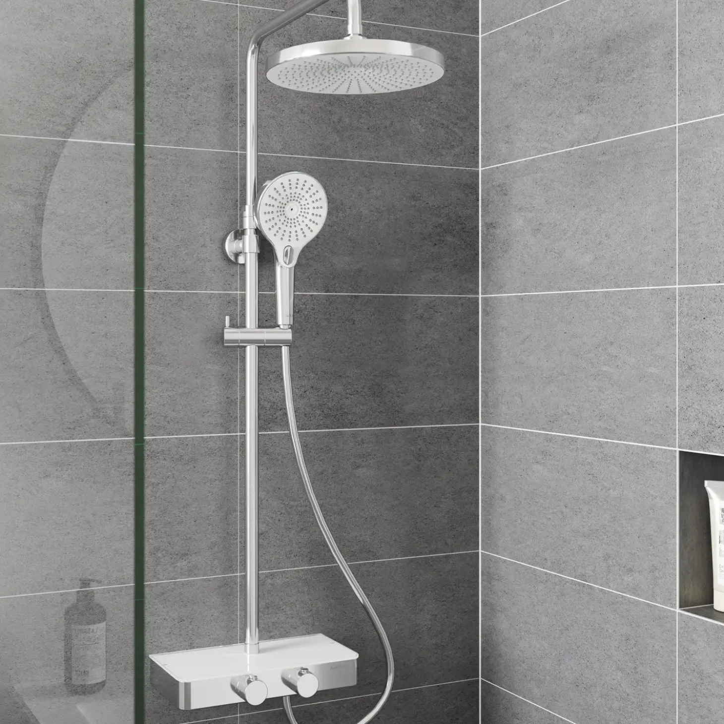 Adora Consilio topbrusesæt med termostat krom/hvid