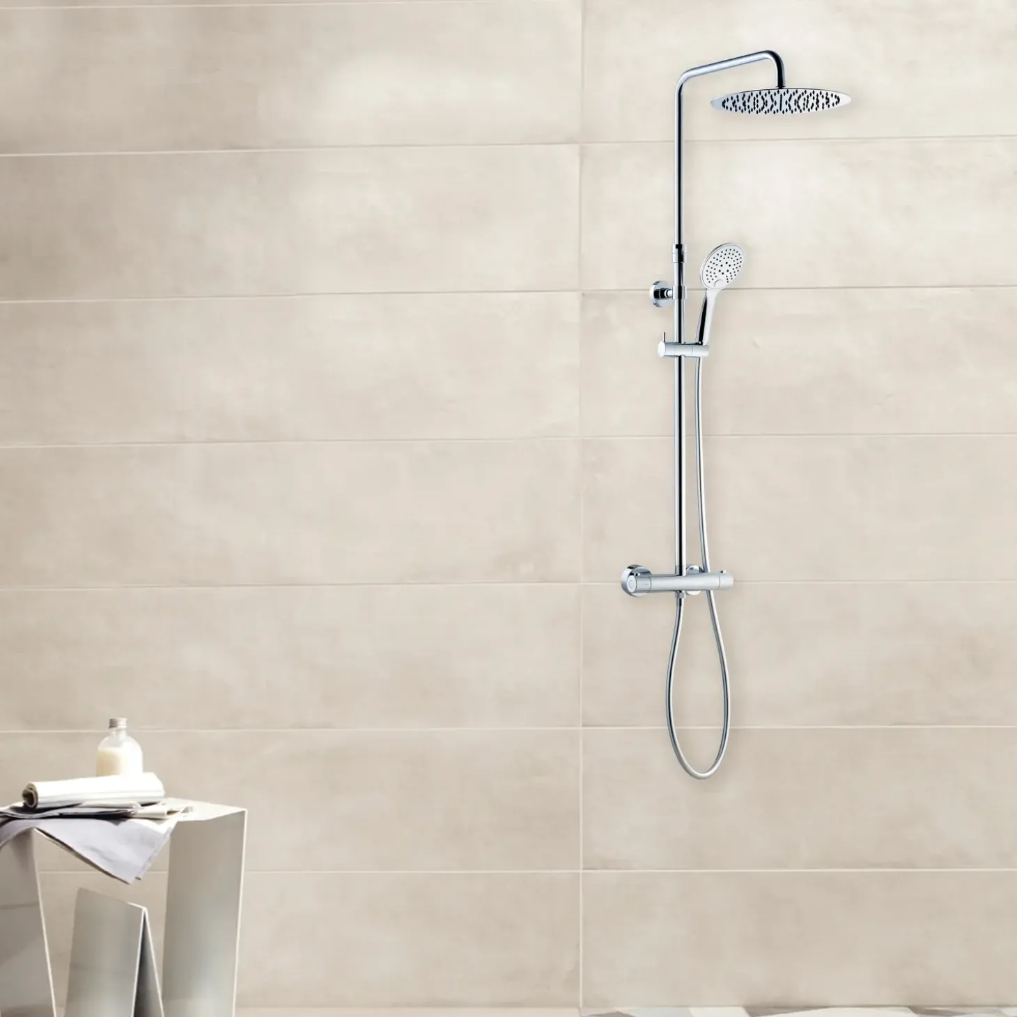 Adora Infigo L-300 termostat brusesæt med håndbruser, 2-spray, krom