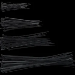 Ass. kabelstrips sort 100 stk.