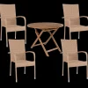 Bali/Nordsø havemøbelsæt med bord og 4 stole teak/natur