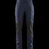 Blåklæder dame service bukser med stretch mørk marineblå/sort str. C48