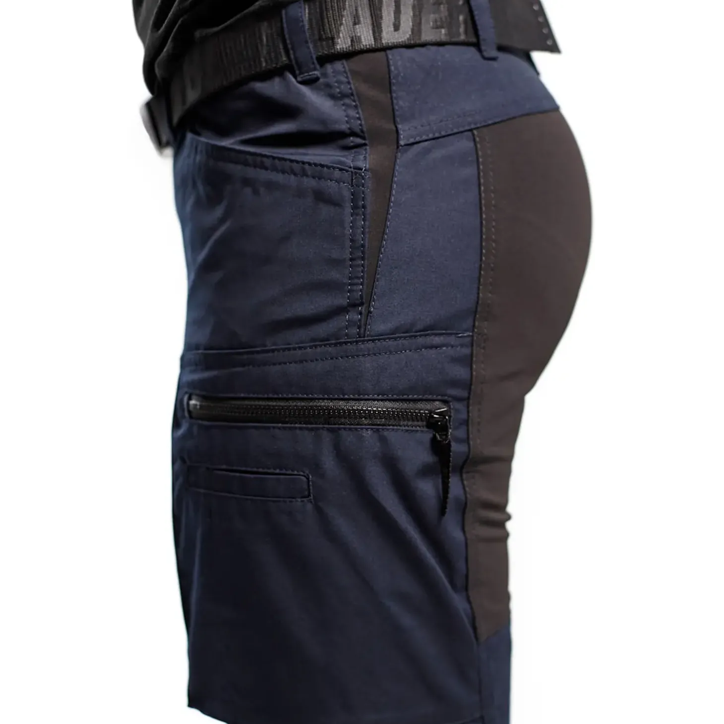 Blåklæder dame service bukser med stretch mørk marineblå/sort str. C48
