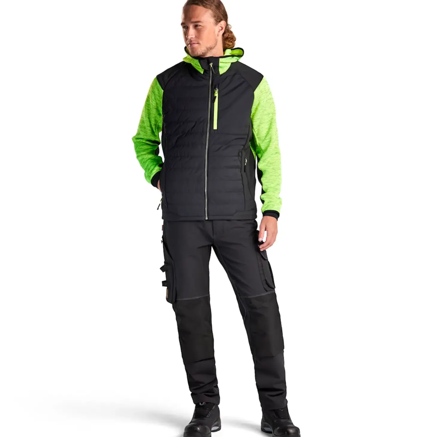Blåklæder hybrid jakke high-vis gul/sort str. XL