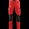 Blåklæder service bukser med stretch rød/sort str. C50