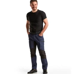 Blåklæder service bukser med stretch marineblå/sort str. D96
