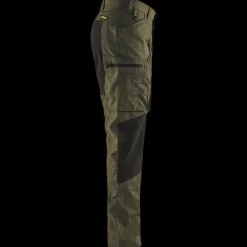 Blåklæder service bukser med stretch olivengrøn/sort str. C56