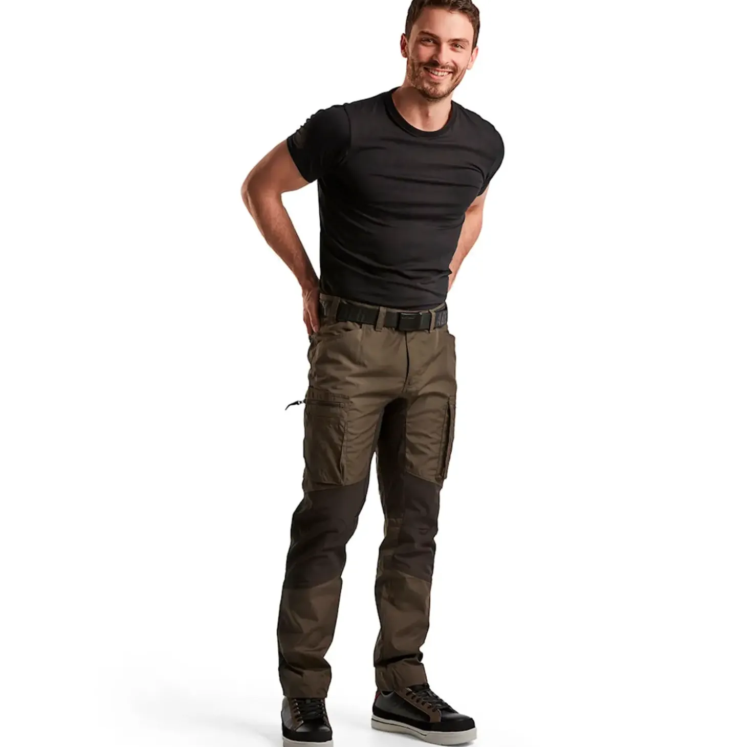 Blåklæder service bukser med stretch olivengrøn/sort str. C56