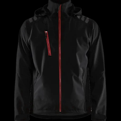 Blåklæder softshell jakke sort/rød str. 2XL