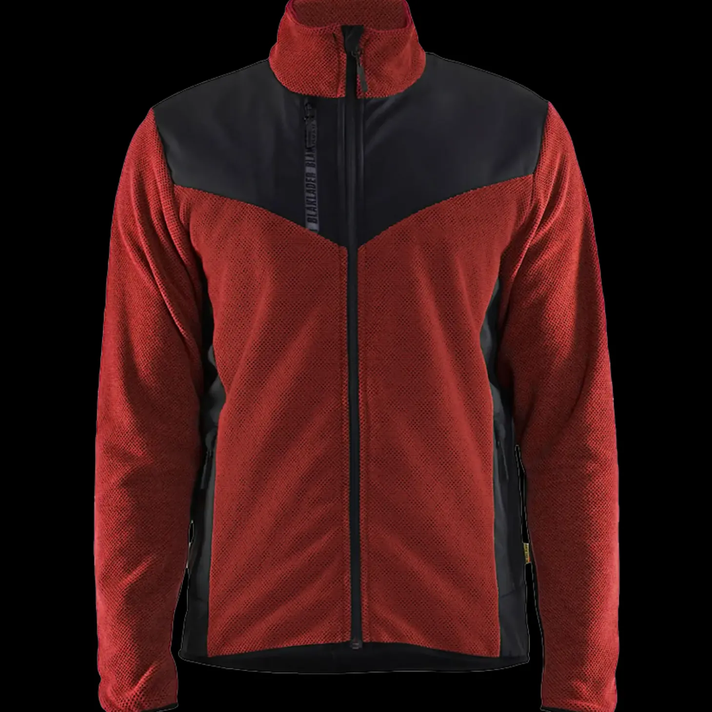 Blåklæder strikket softshell jakke brændt rød/sort str. XL