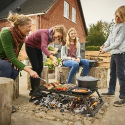 Bon-fire bålgrill m. riste i støbejern/foldb. ben