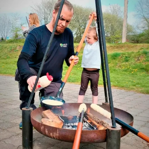 Bon-fire bålgrill m. riste i støbejern/foldb. ben
