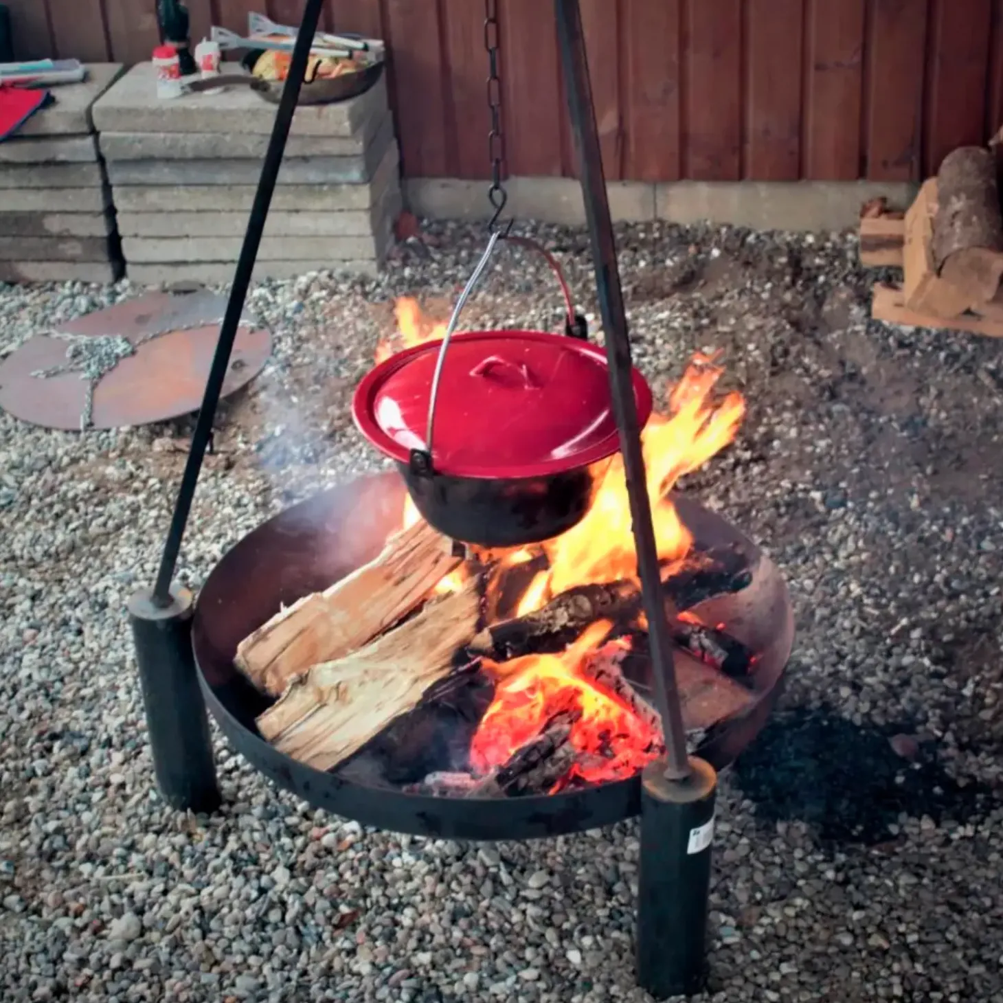 Bon-fire gryde 8l, sort emalje