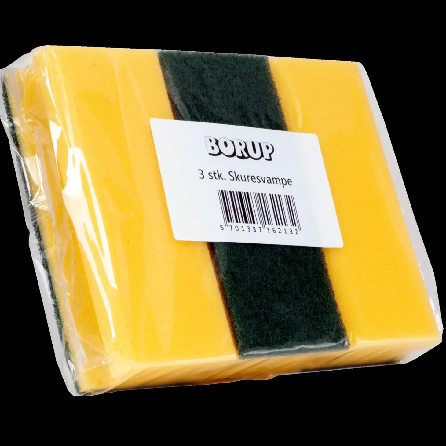 Borup skuresvamp m/ håndtag gul/grøn 3 stk