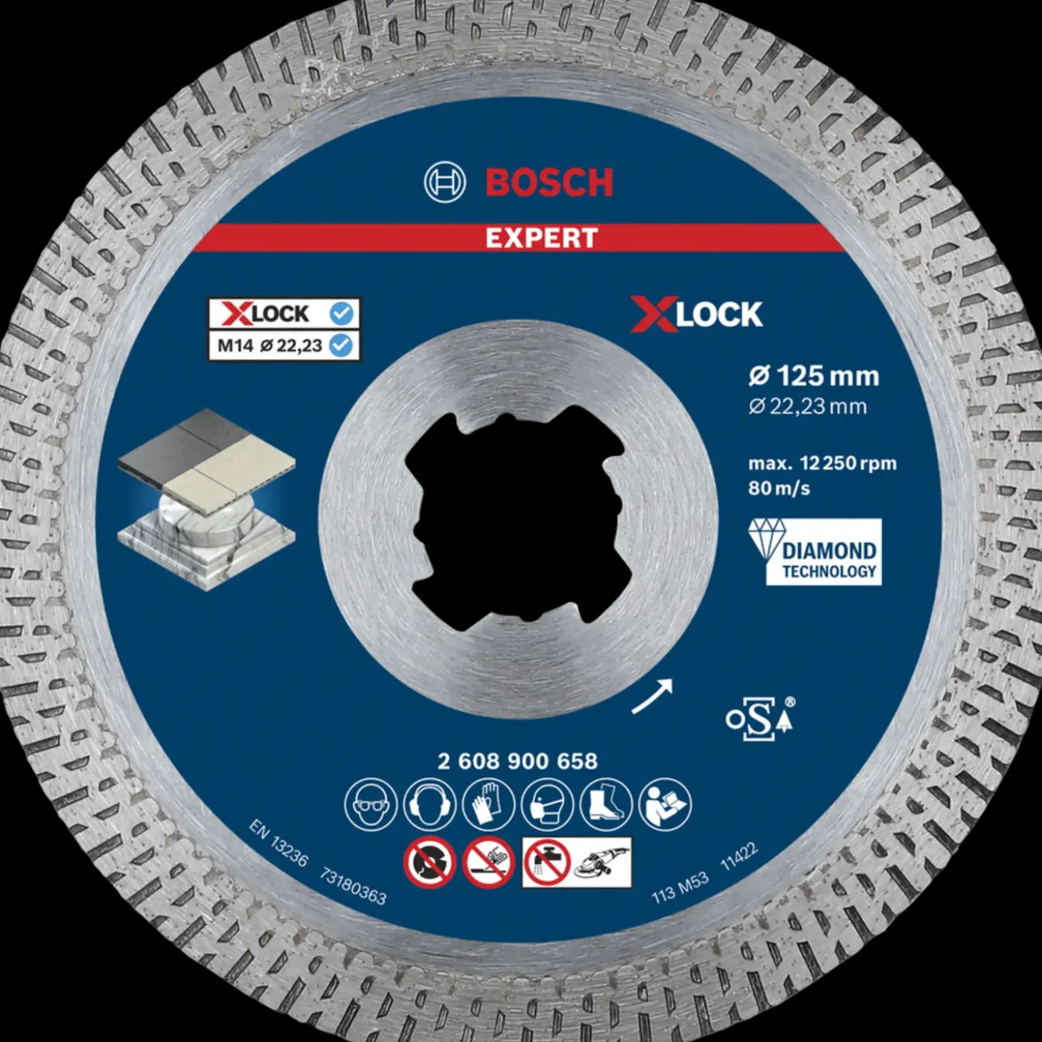 Bosch EXPERT HardCeramic X-LOCK diamantskæreskive 125 x 22,23 x 1,4 x 10 mm
