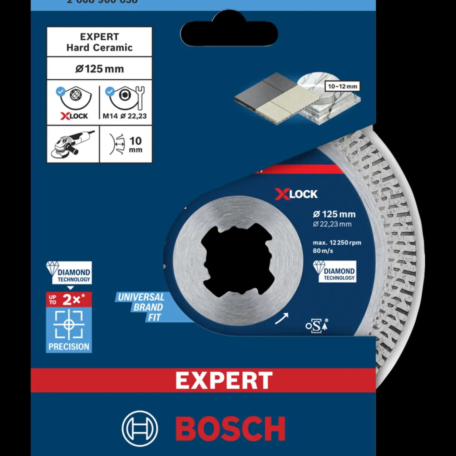 Bosch EXPERT HardCeramic X-LOCK diamantskæreskive 125 x 22,23 x 1,4 x 10 mm