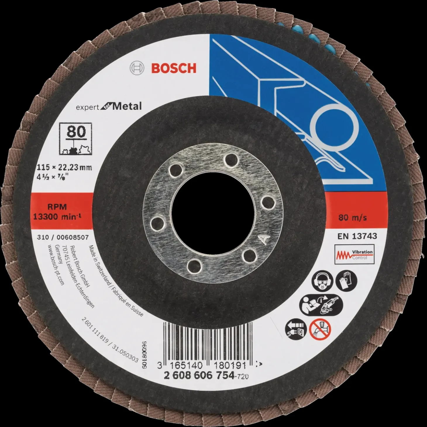 Bosch Expert X551 lamelslibeskive til metal korn 80 Ø115 mm