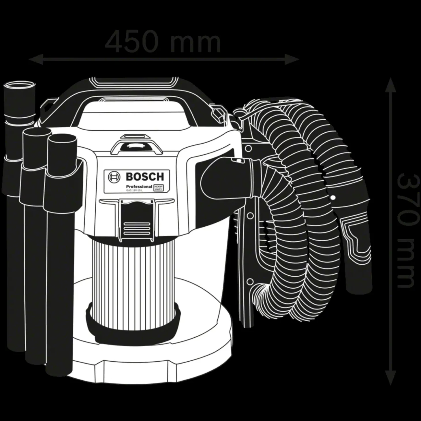 Bosch GAS 18V-10 L akku støvsuger inkl. tilbehør