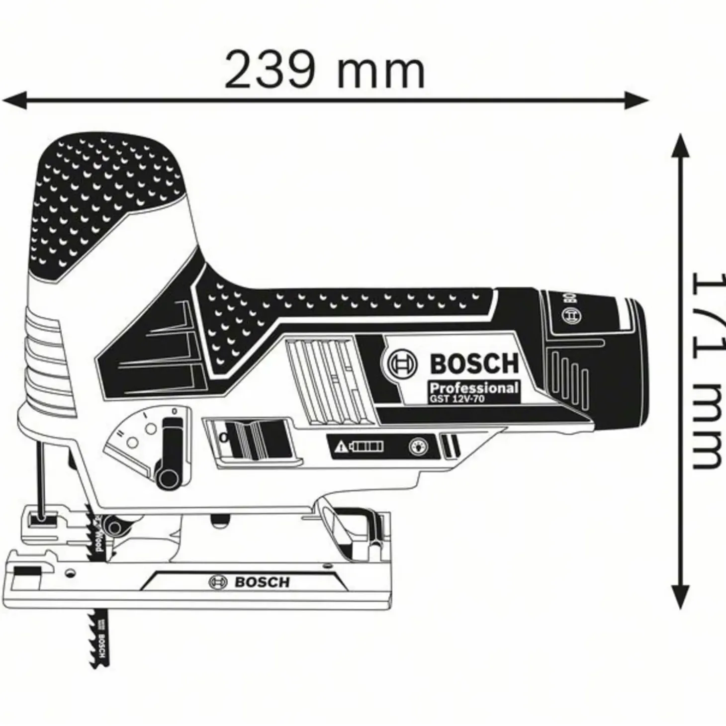Bosch GST 12V-70 stiksav solo