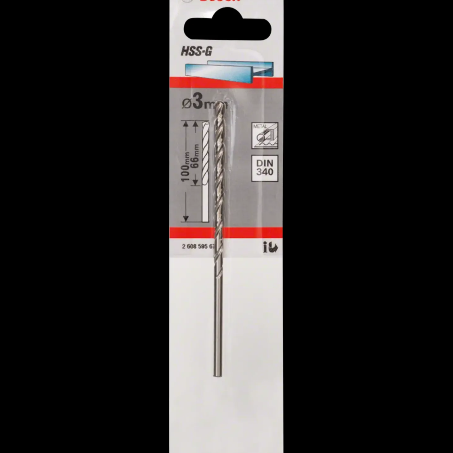Bosch lang slebet HSS-G spiralmetalbor Ø3x66 mm