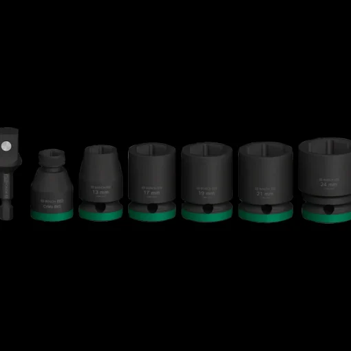 Bosch PRO Impact Socket Set med adapter, 1/2", standard, 7 stk.