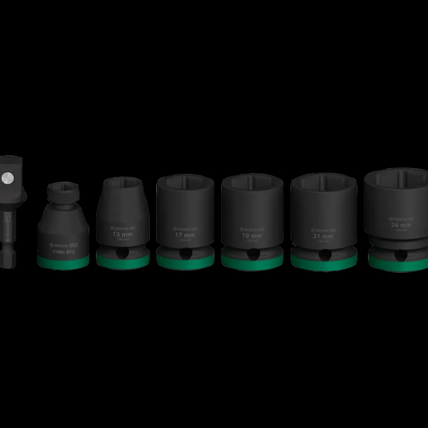 Bosch PRO Impact Socket Set med adapter, 1/2", standard, 7 stk.