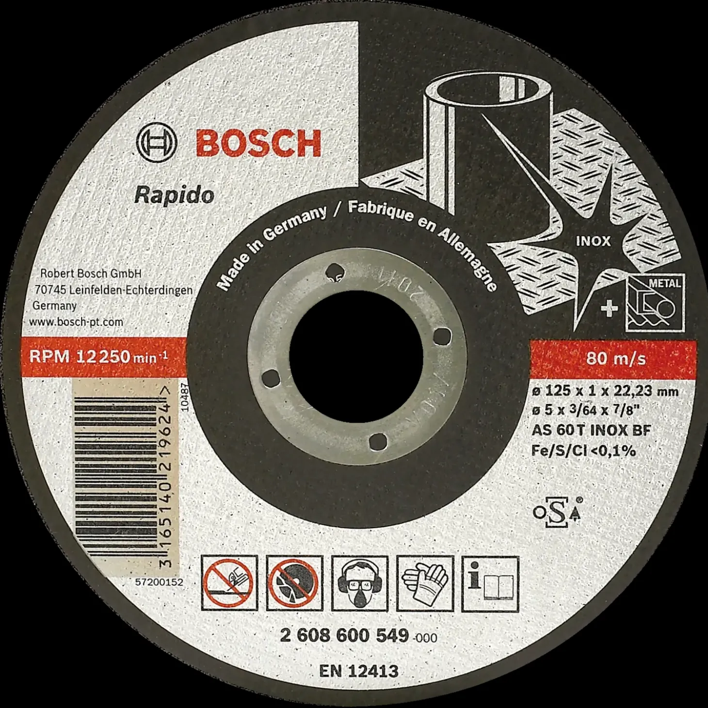 Bosch skæreskive Rapido til rustfristål og metal Ø125 mm