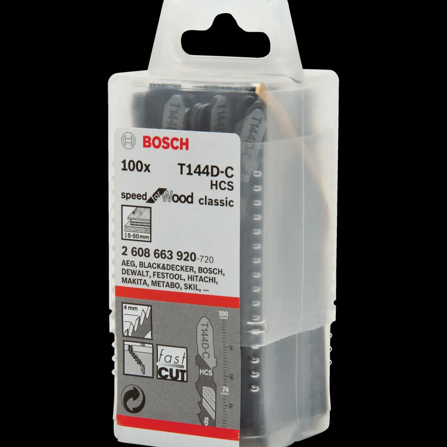 Bosch T 144 D-C stiksavklinge træ 100 mm 100 stk