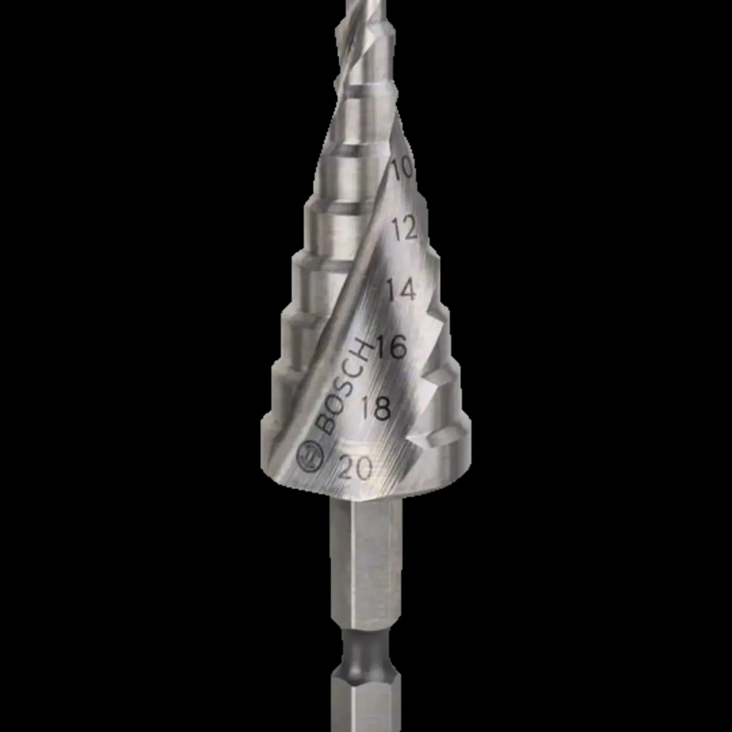 Bosch trinbor HSS sekskantet skaft 9 trin (juletræ)  Ø4-20 mm