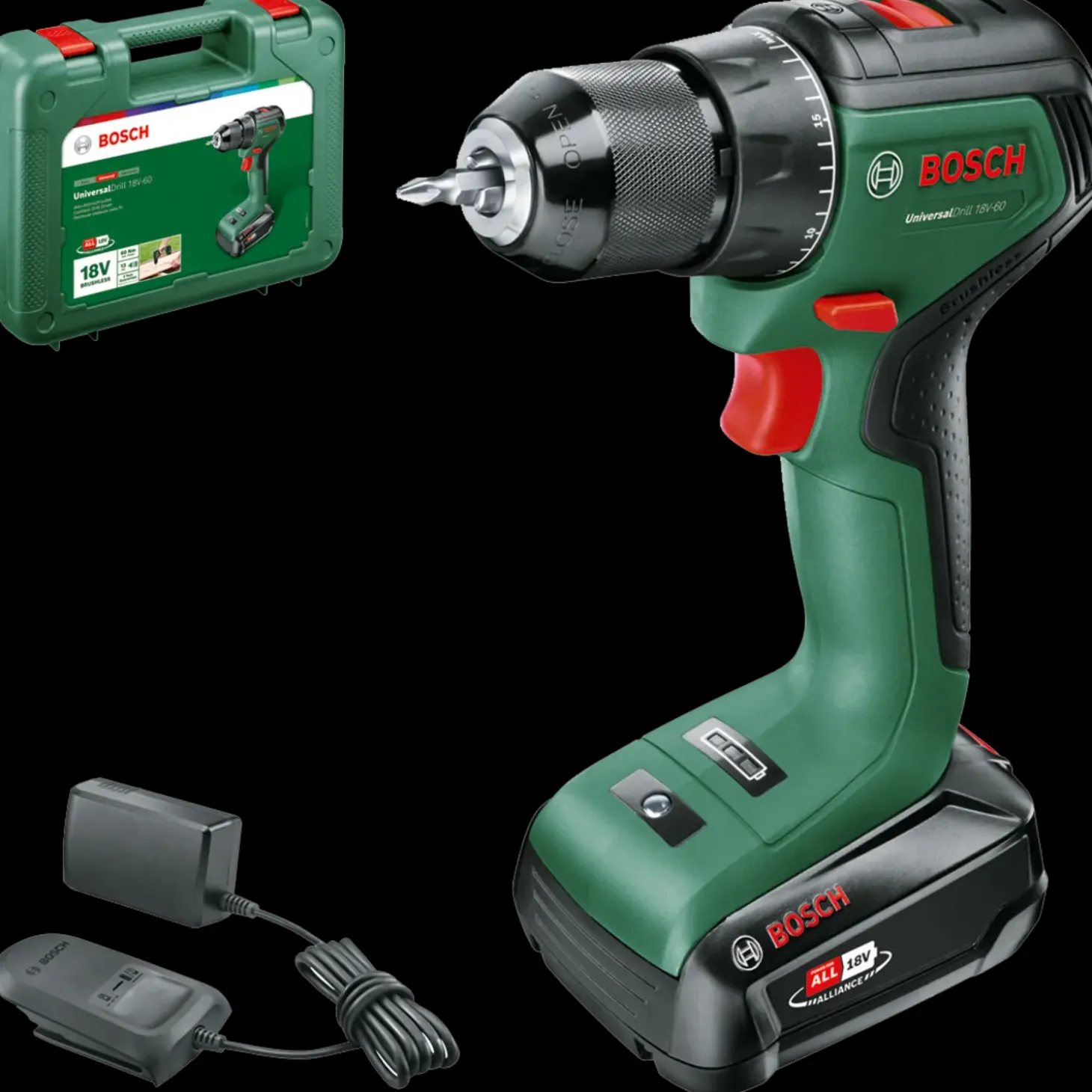 Bosch Universal 18V-60 bore-/skruemaskine 1x2.0 Ah batteri og lader