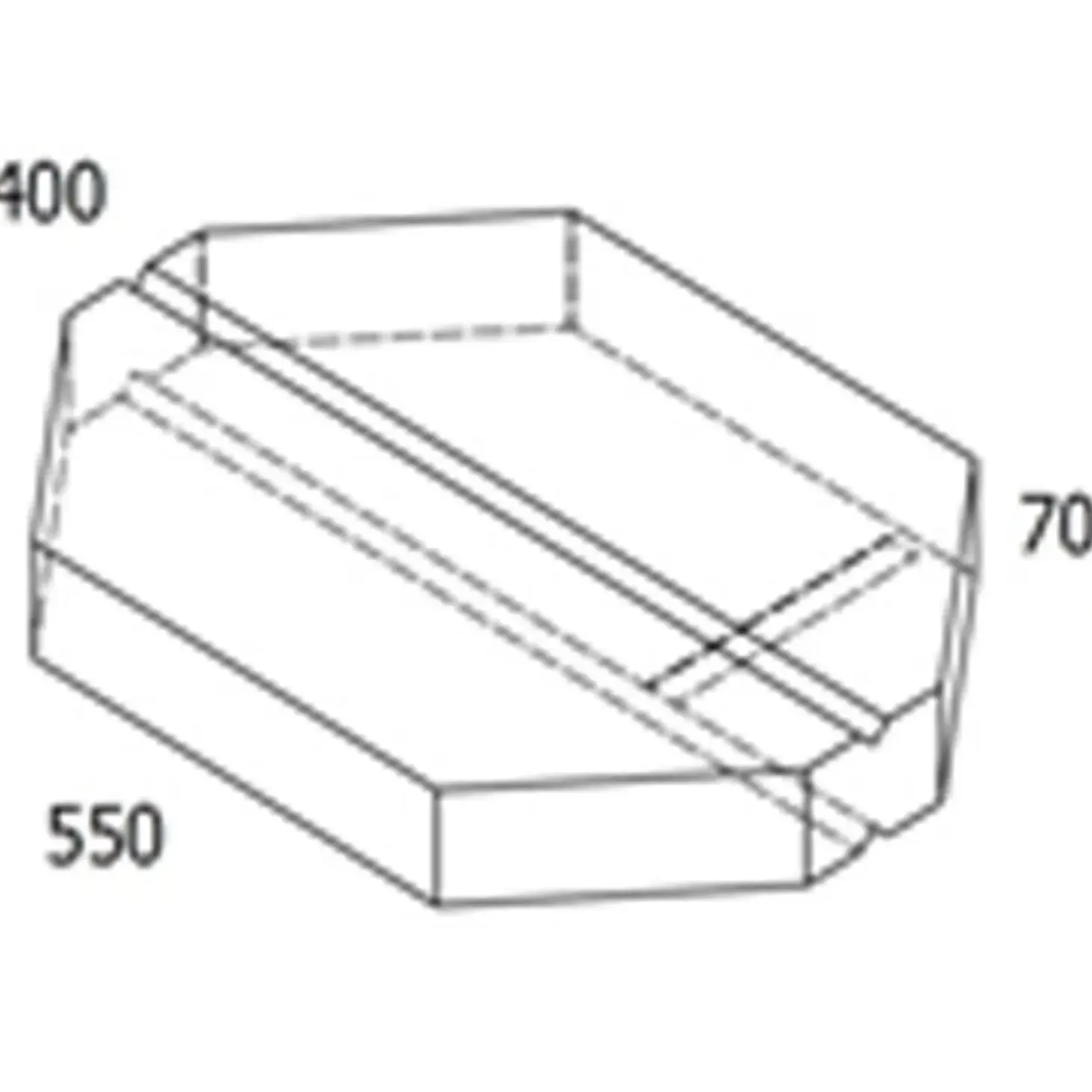 Brudplantesten/knækflise grå 40x55x7 cm
