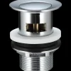 Bundventil m/overløb 1 1/4"x8 cm krom