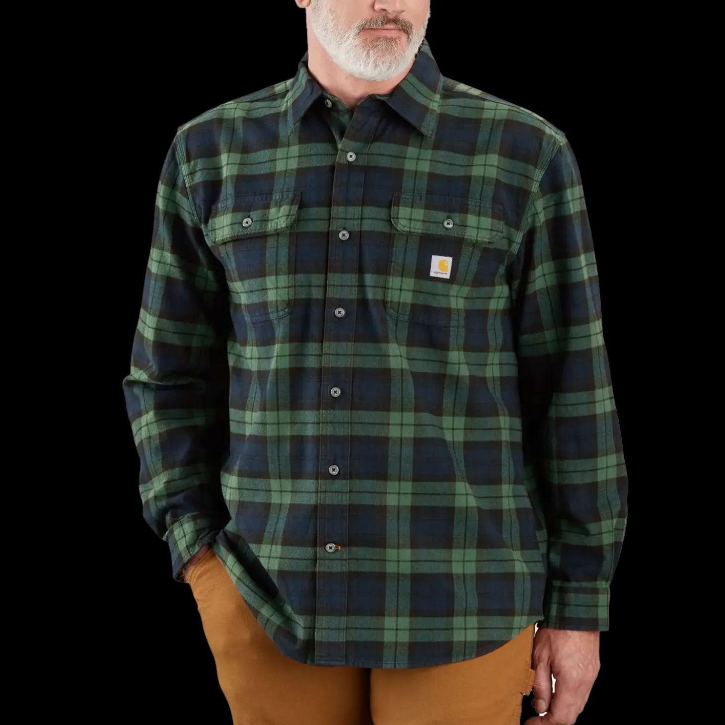 Carhartt Flannel L/S plaid skjorte grøn str. XL