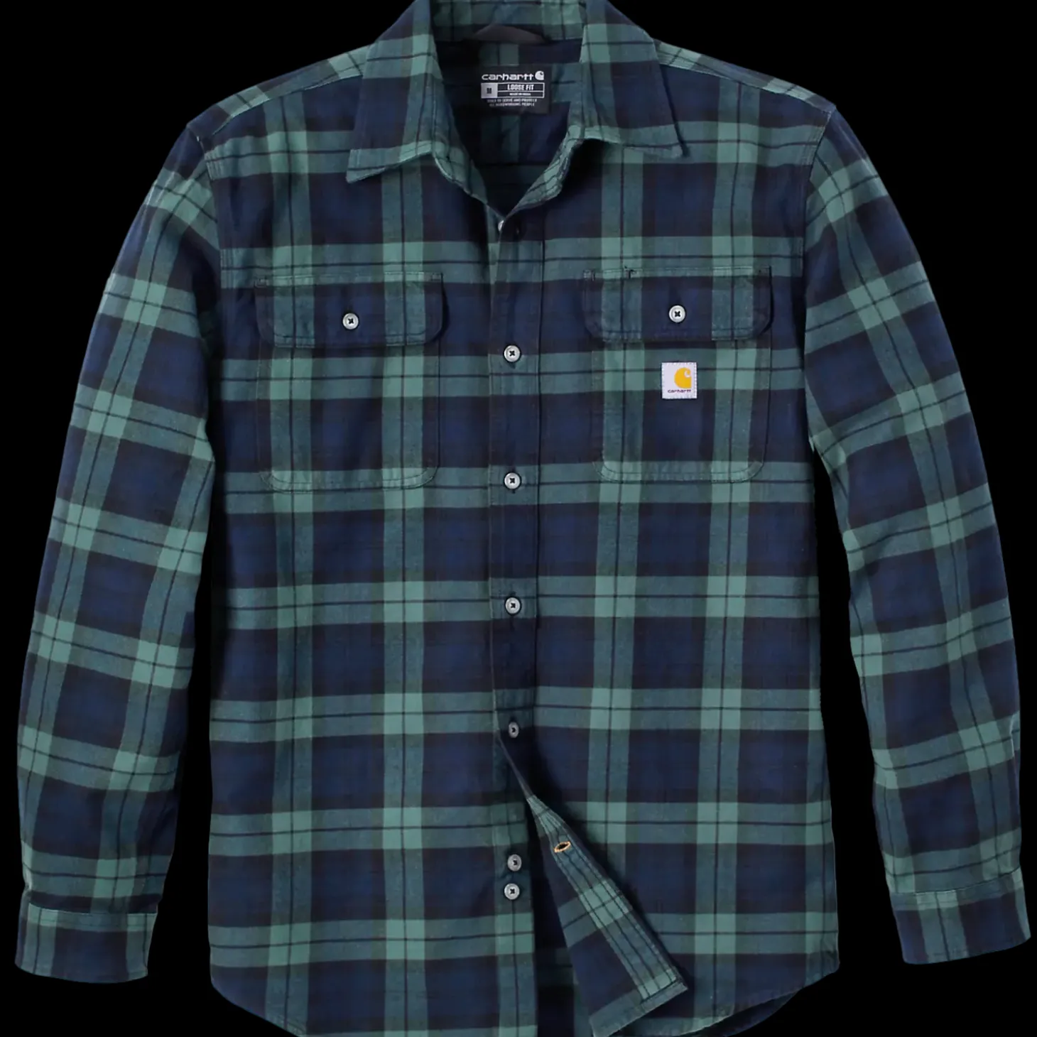 Carhartt Flannel L/S plaid skjorte grøn str. XL