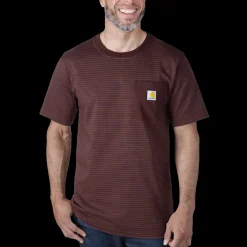 Charhartt relaxed S/S pocket stripe t-shirt rød str. XL