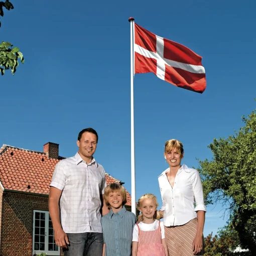 DanoMast flagstang 8 m inkl. spændebeslag og Dannebrog