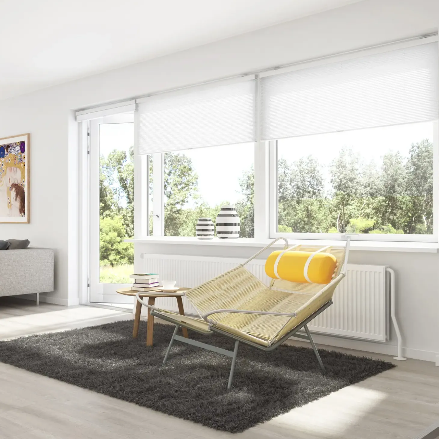 Debel plissegardin touch hvid 70x160 cm