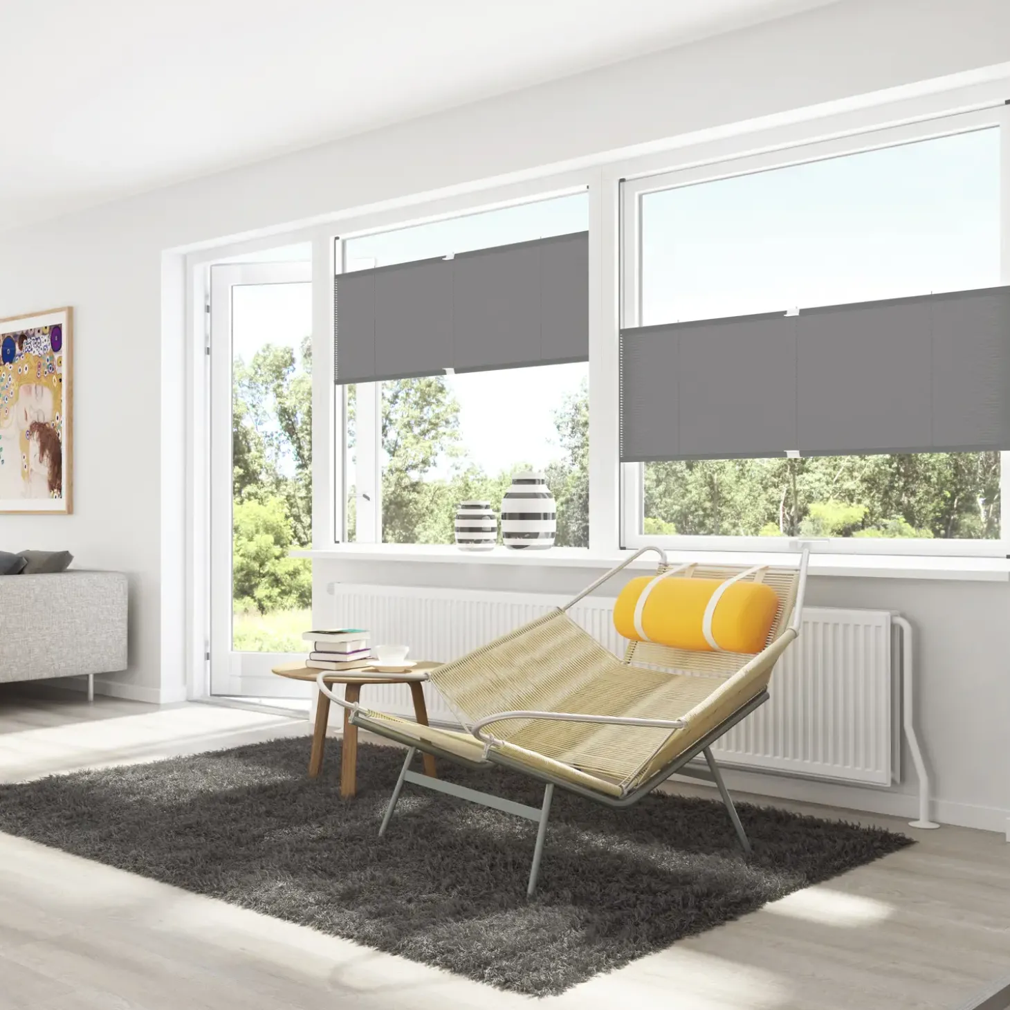 Debel plisségardin flex grå 50x130 cm