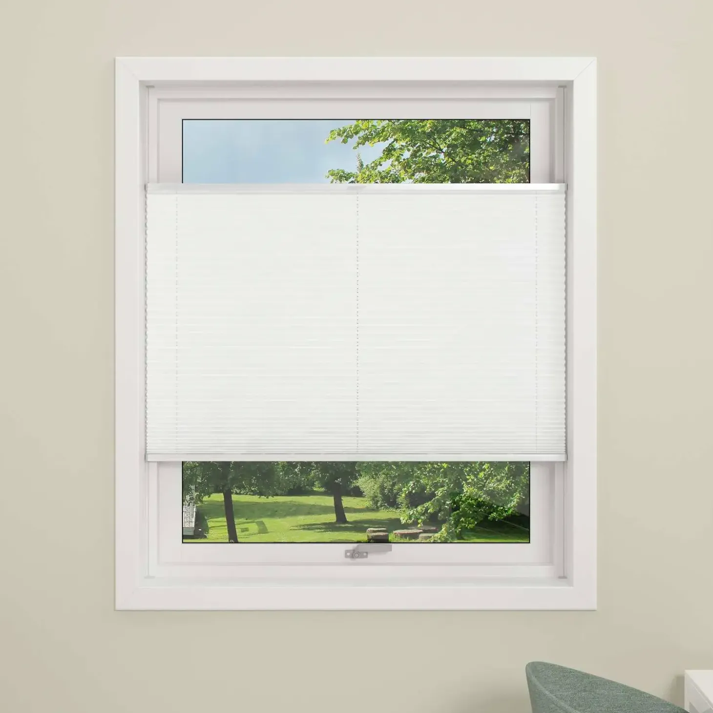 Debel plisségardin flex hvid 50x130 cm