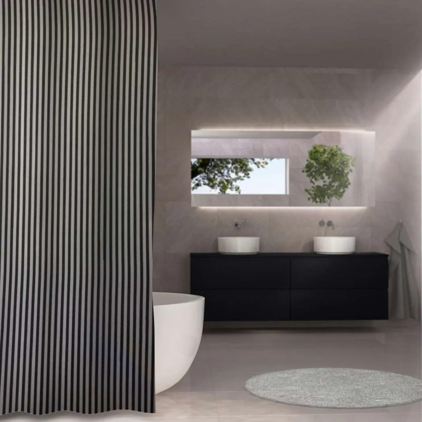 Debel Victoria badeforhæng 180x200 cm koks grå