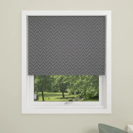 Debel Zig Zag rullegardin mørklægning grå 100x175 cm