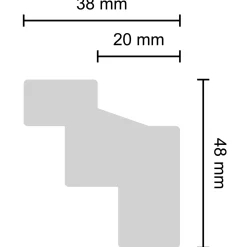 Decosa vægliste G36 til LED lys 38x48 mm 2 m