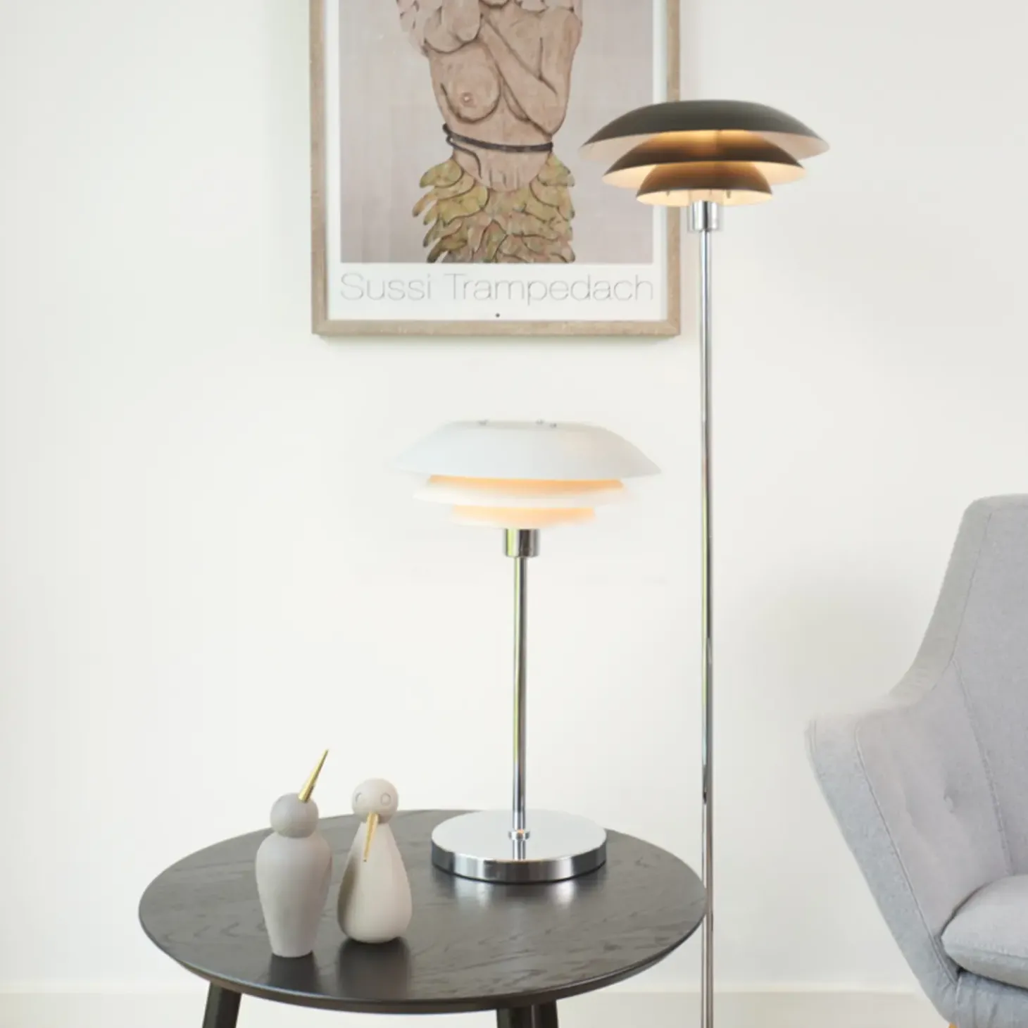 Dyberg Larsen DL31 bordlampe mat hvid