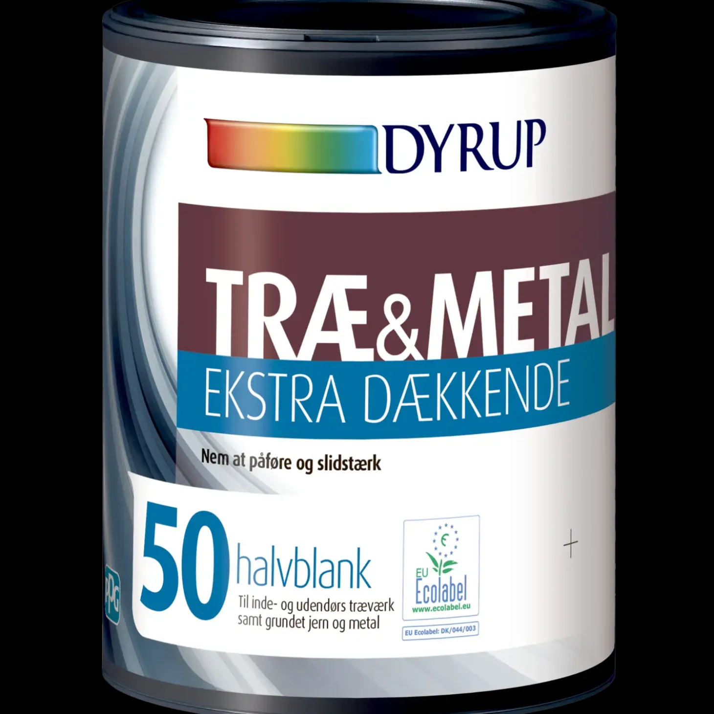Dyrup træ og metalmaling ekstra dækkende 50 ral 9010 0,75 L