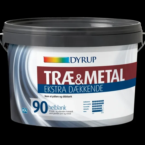 Dyrup træ og metalmaling ekstra dækkende 90 hvid 0,75 L