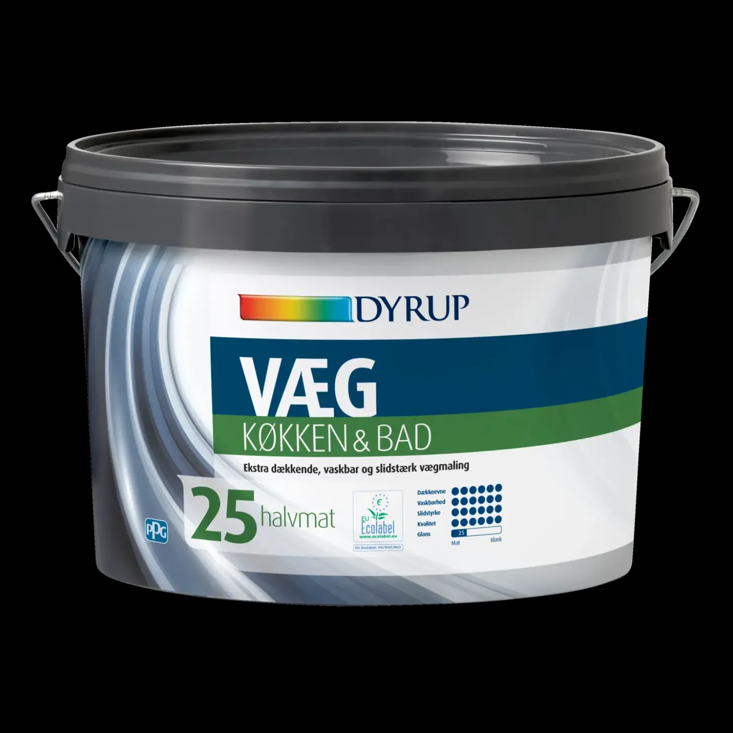 Dyrup vægmaling køkken og bad 25 hvid 4,5 L