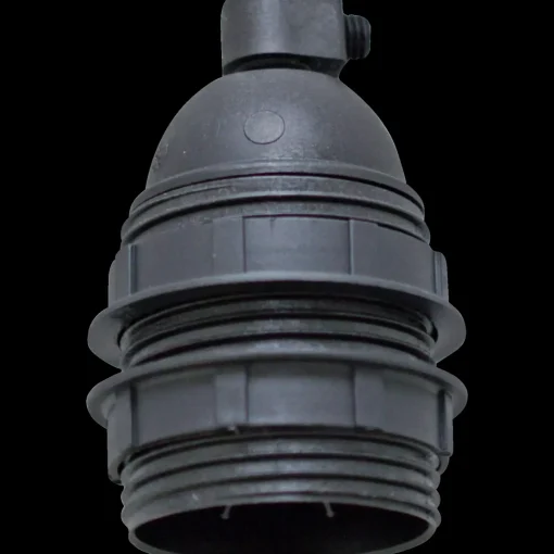 E-Line fatning E27 m/ gevind 2 ringe sort