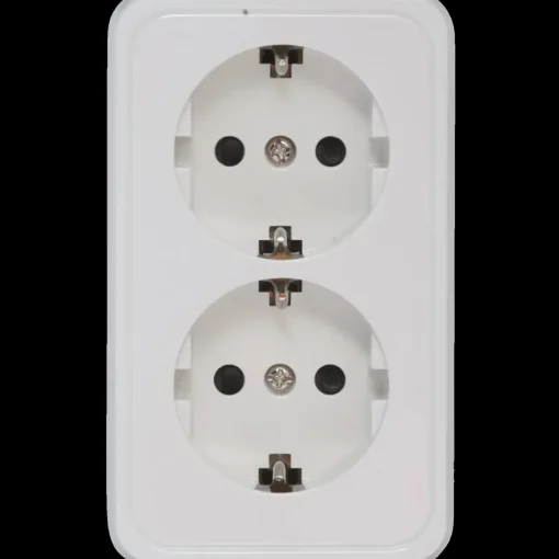 E-Line Schuko Dobbelt Udtag hvid