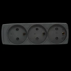 E-Line stikdåse m/jord sort