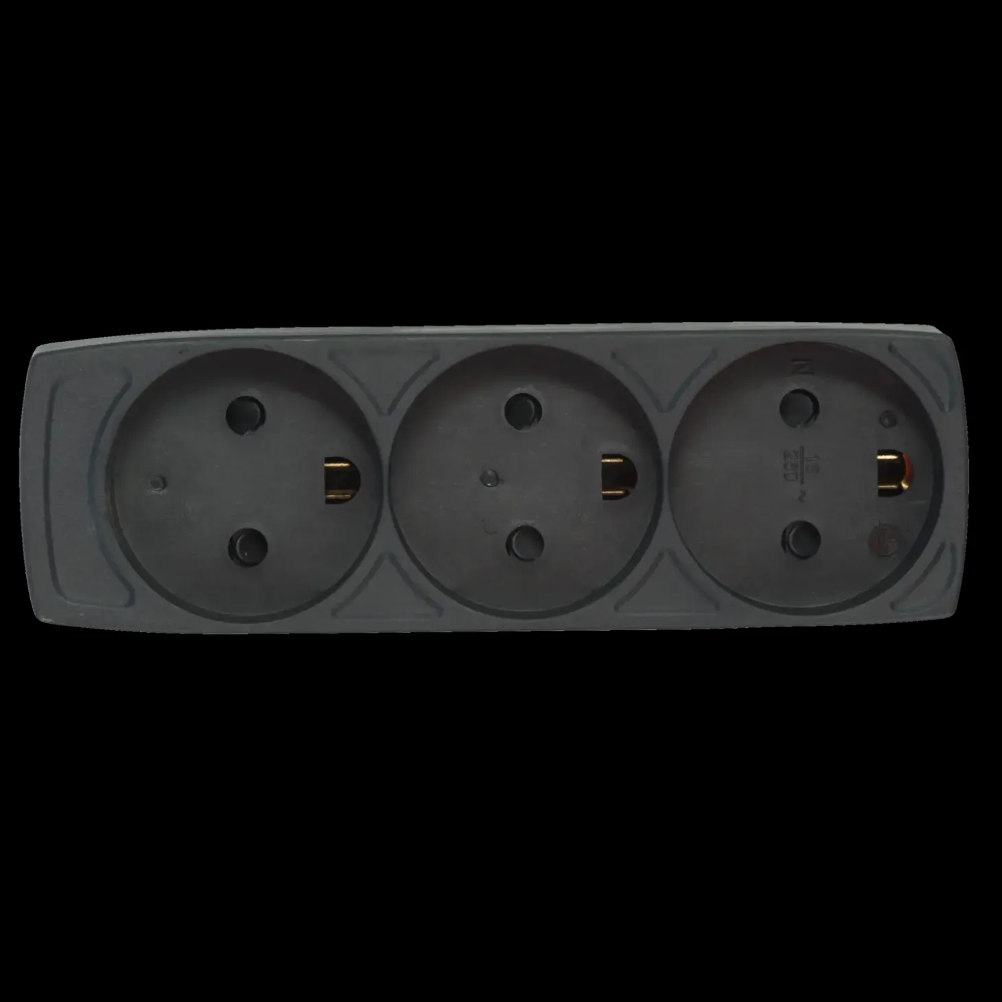 E-Line stikdåse m/jord sort