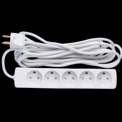 E-Line stikdåse 5R med jord 5m hvid